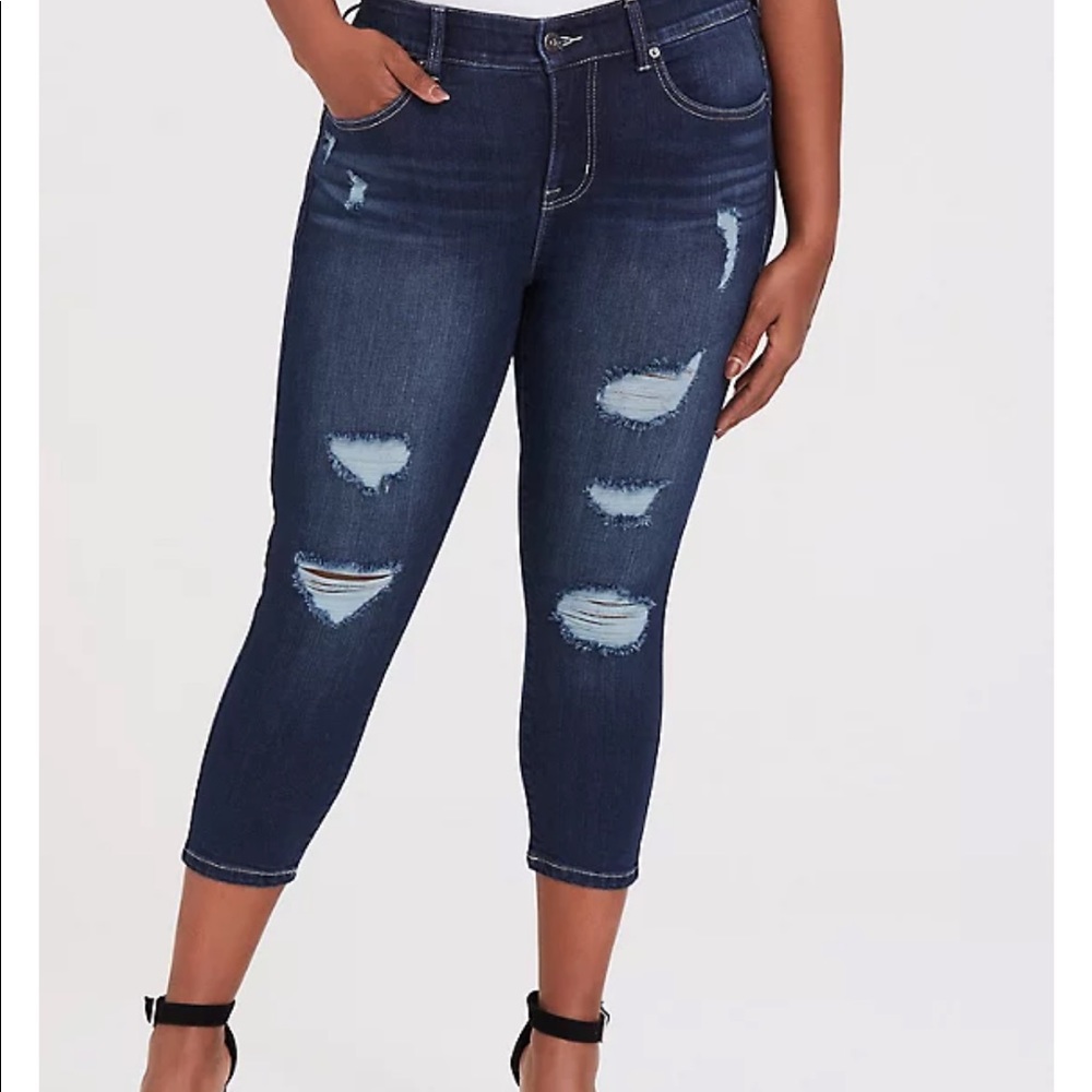 CROP BOMBSHELL SKINNY JEAN -STRETCH DARK WASH
